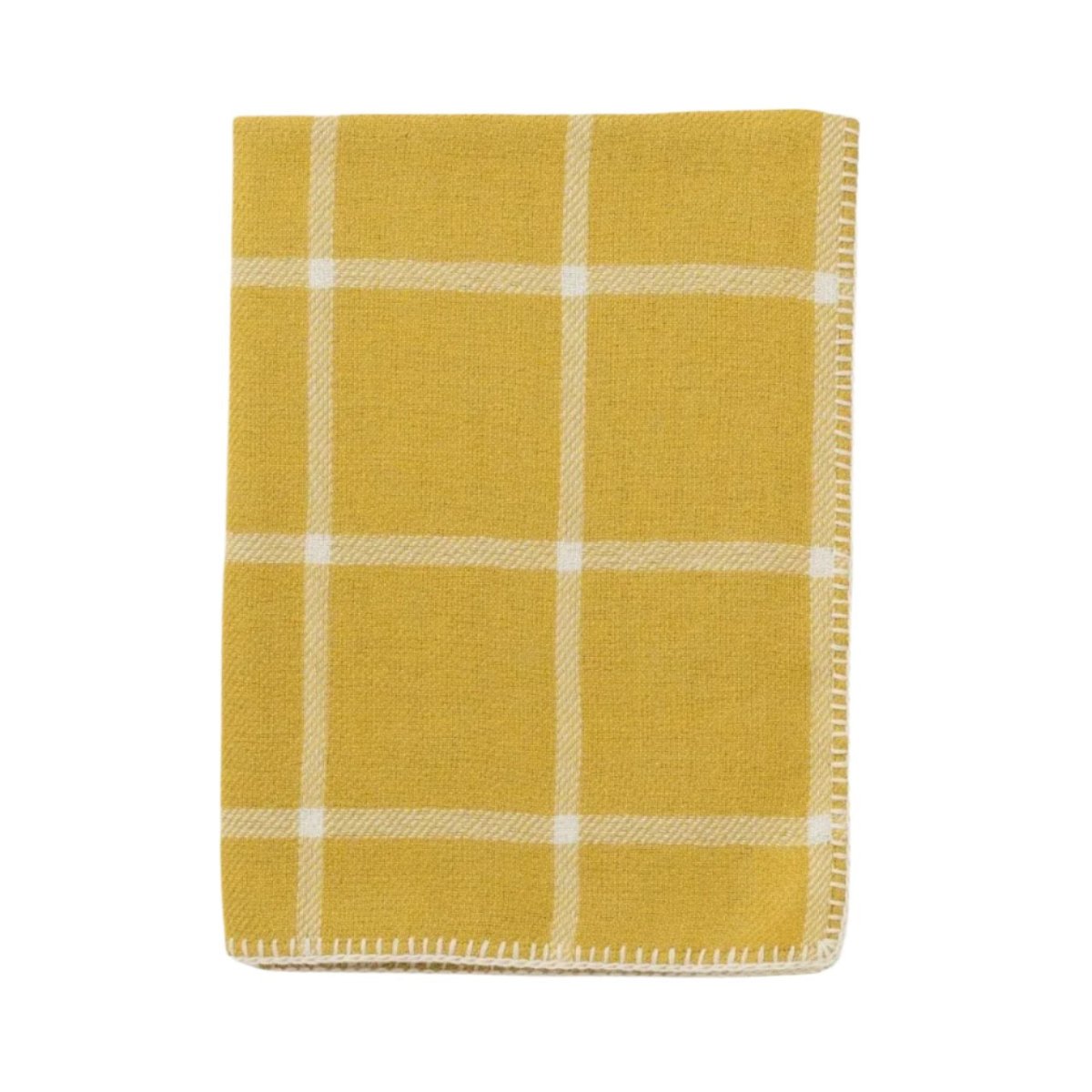 Alicia Adams Alpaca Graydon Throw in French Yellow and Ivory