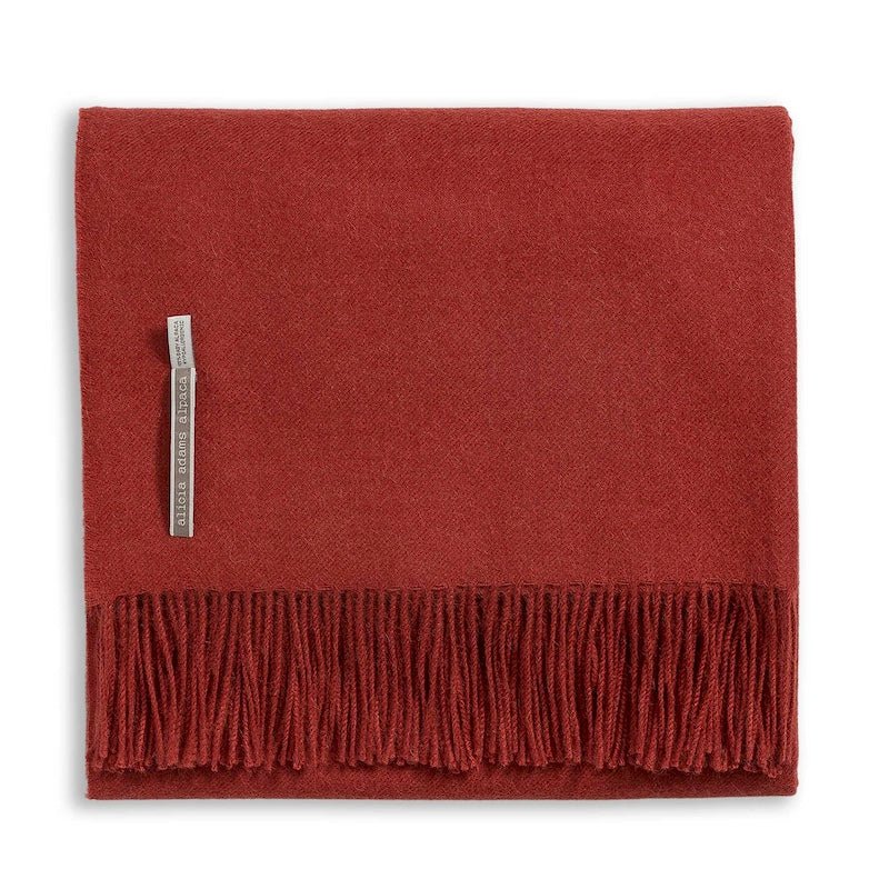 Alicia Adams Alpaca Throw in Rust Solid
