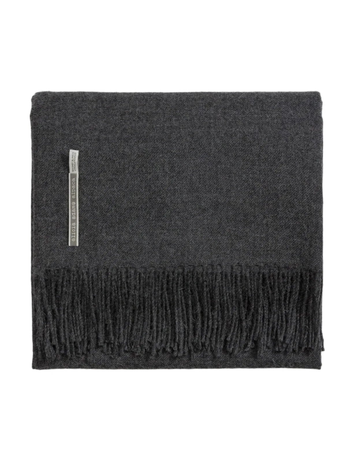 Alicia Adams Alpaca Throw in Smokey Heather Solid