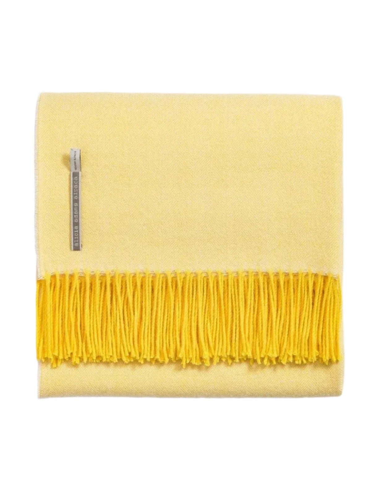 Alicia Adams Alpaca Throw in Citrus Herringbone