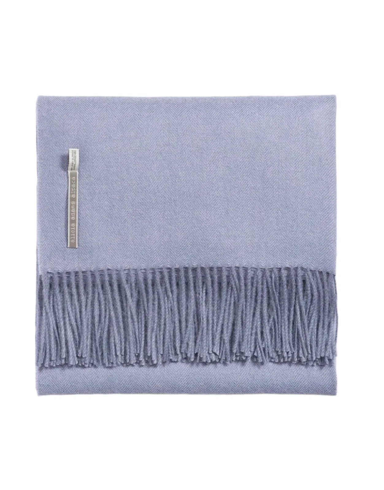 Alicia Adams Alpaca Throw in Dusty Aqua Herringbone