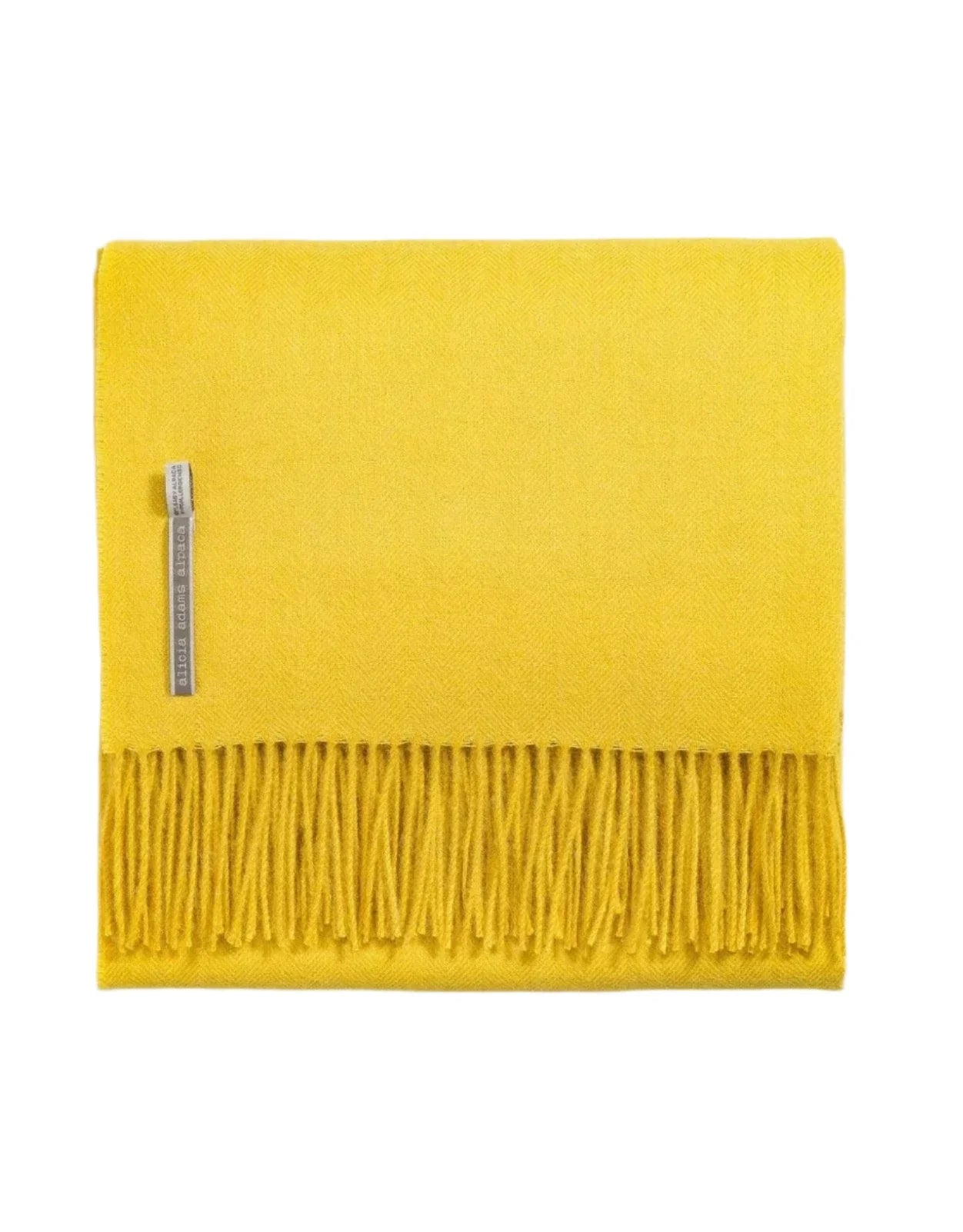 Alicia Adams Alpaca Throw in Lemon Herringbone