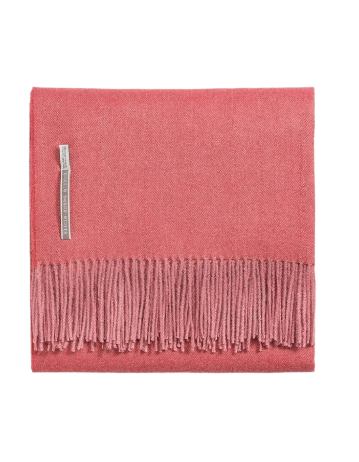Alicia Adams Alpaca Throw in Rasperry Herringbone