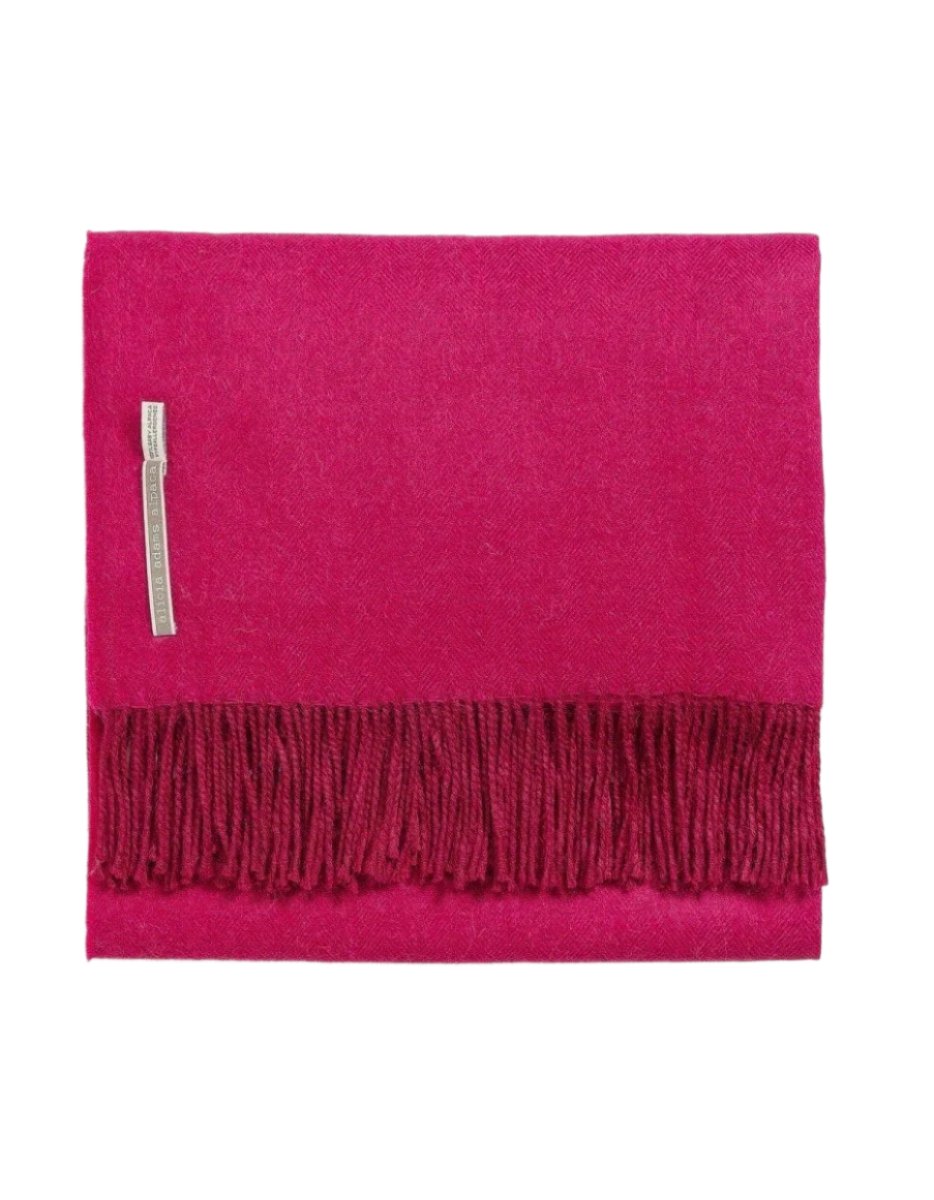 Alicia Adams Alpaca Throw in Red Delicious Herringbone