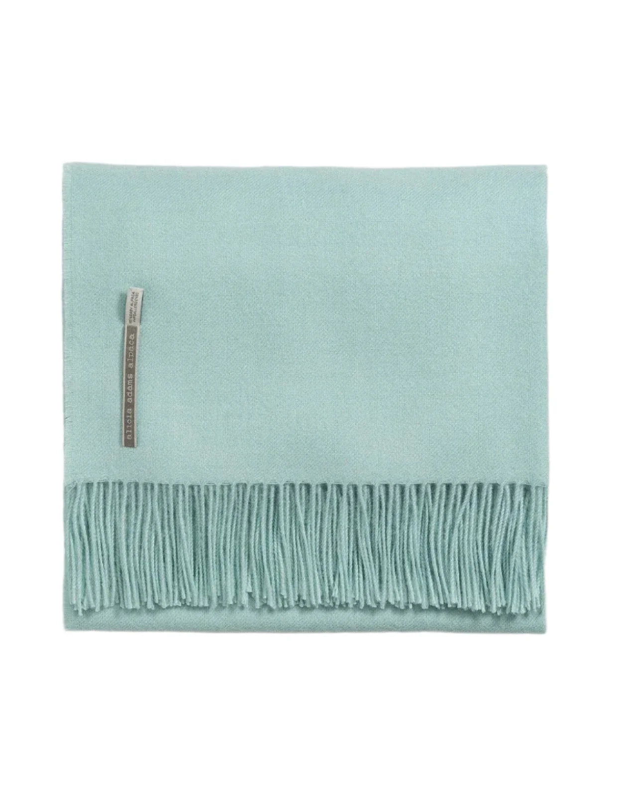 Alicia Adams Alpaca Throw in Aqua Solid