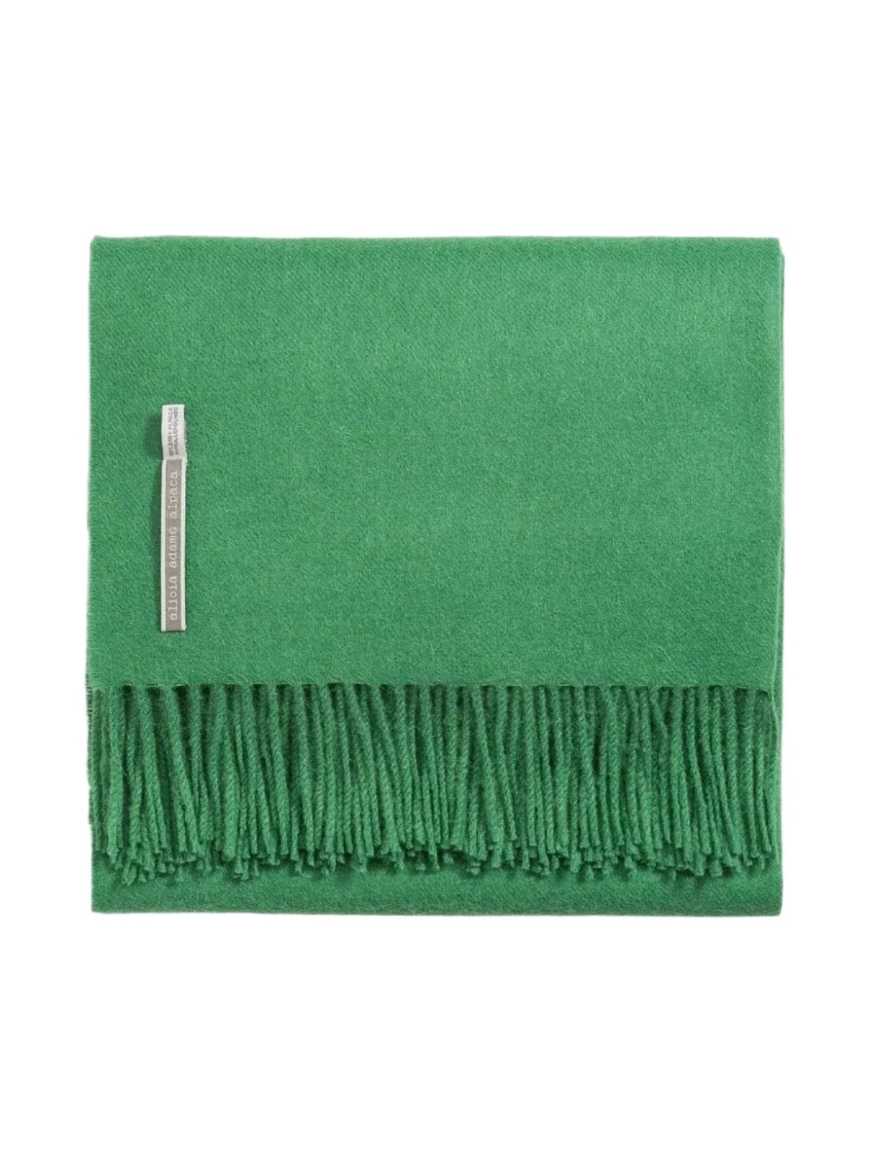 Alicia Adams Alpaca Throw in Bottle Green Solid