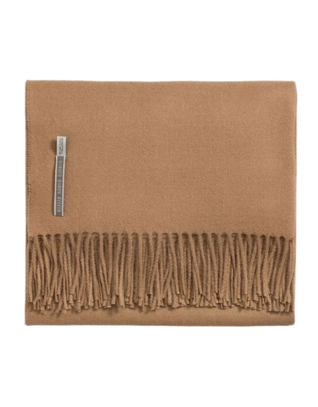 Alicia Adams Alpaca Throw in Camel Solid