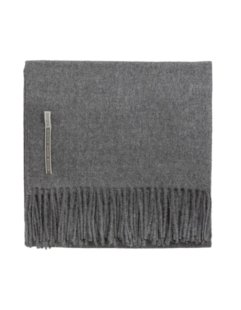 Alicia Adams Alpaca Throw in Grey Solid