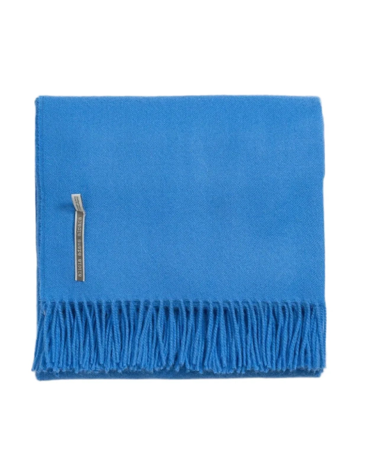 Alicia Adams Alpaca Throw in Ocean Blue Solid