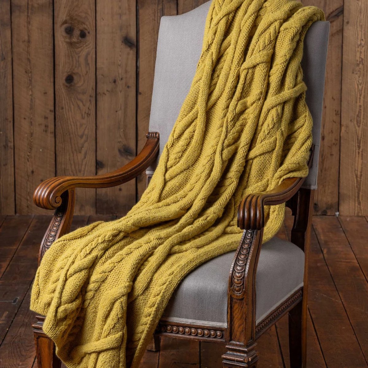Alicia Adams Alpaca Buckley Throw in French Yellow