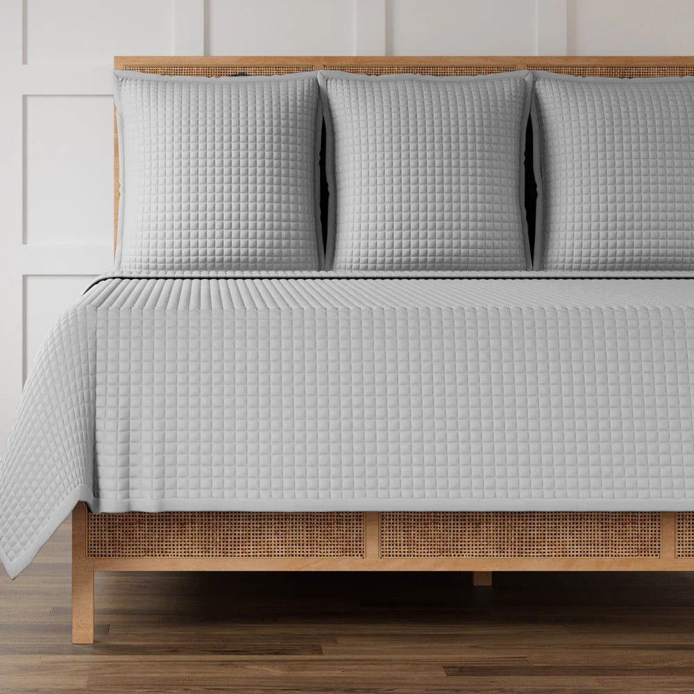 Ready-to-Bed 2.0 Quilted Coverlet Silver by Ann Gish