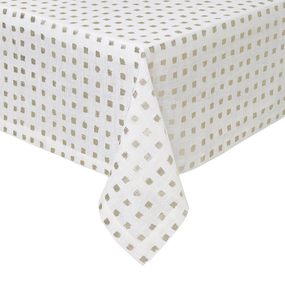 Antibes Gold Foil Print Tablecloths by Mode Living