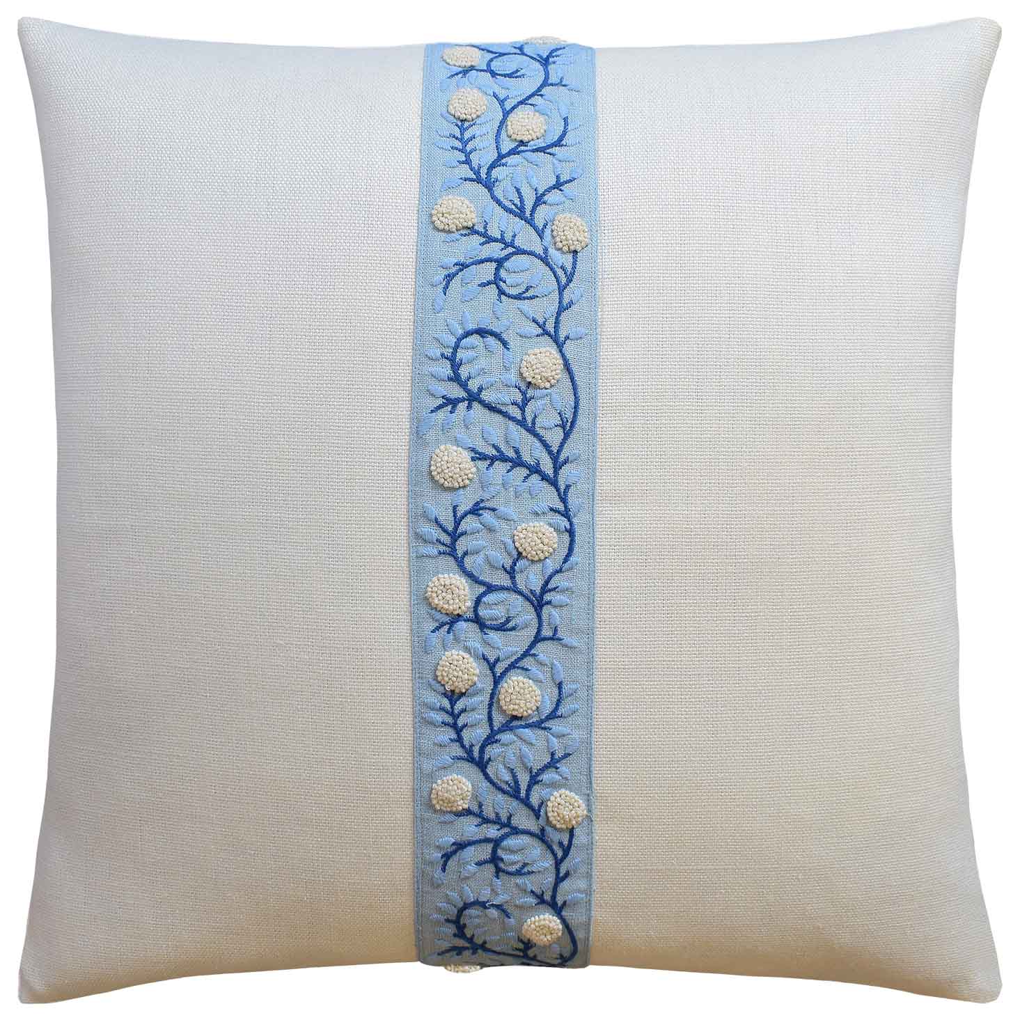 Ashoka Ivory & Blue Throw Pillow