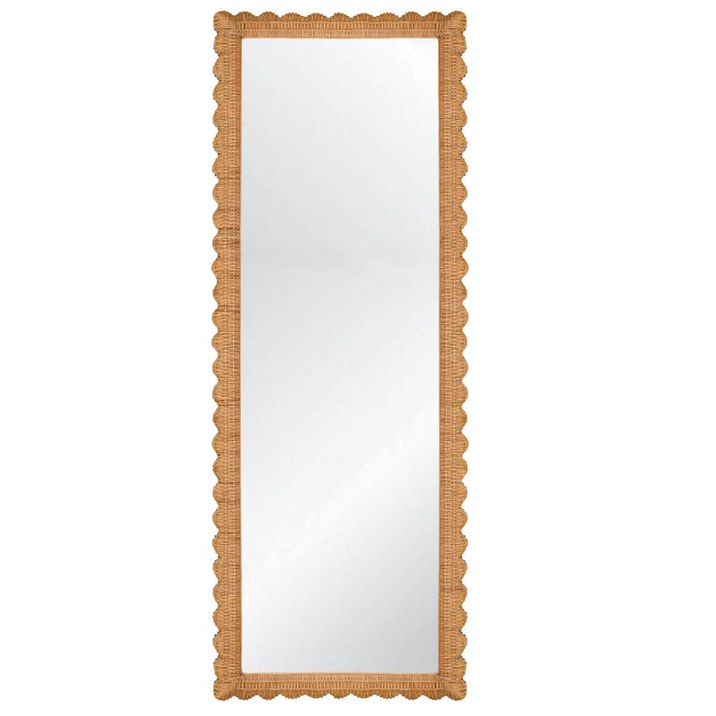 Britton Rattan Scallop Edge Floor Mirror by Worlds Away