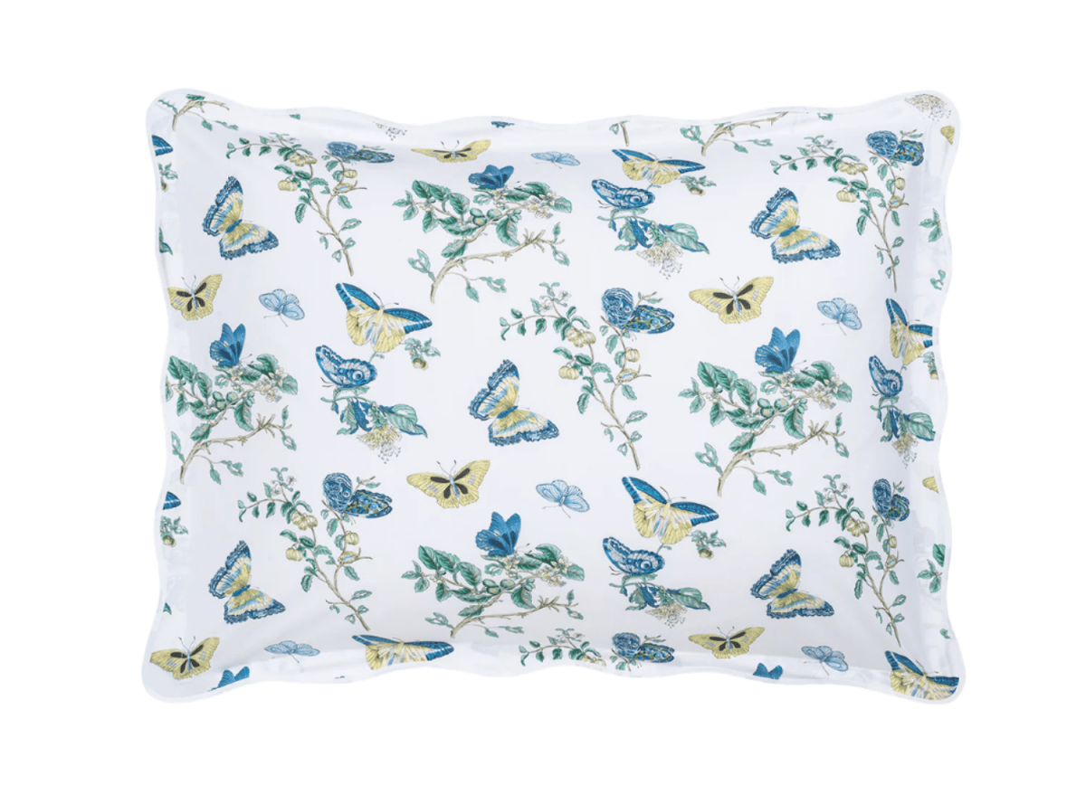 Baudin Butterfly Prussian Blue Bedding by Matouk Schumacher