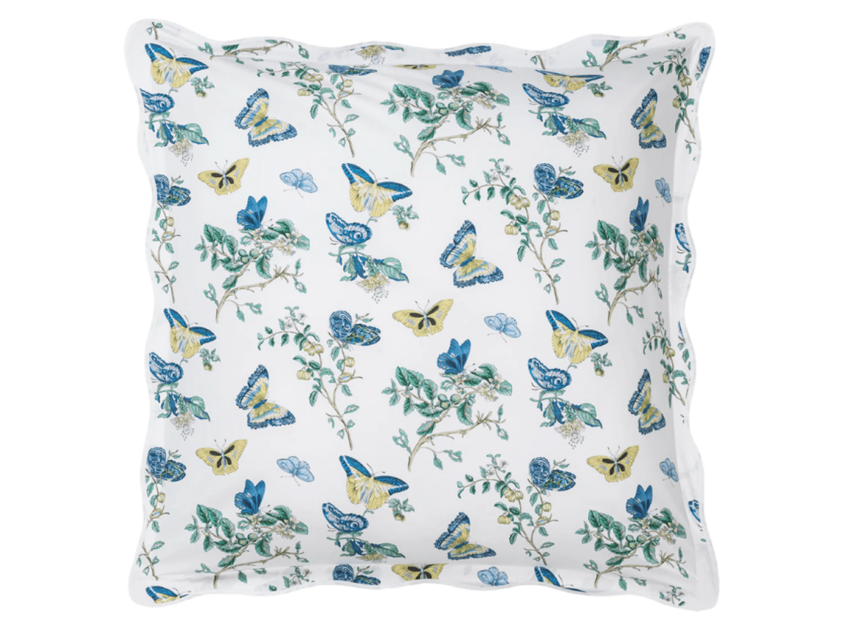 Baudin Butterfly Prussian Blue Bedding by Matouk Schumacher
