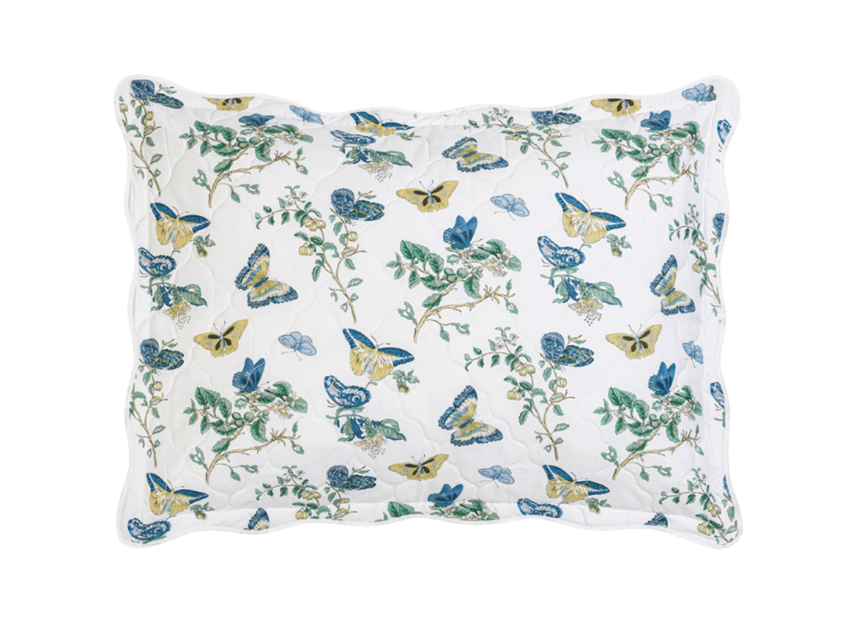 Baudin Butterfly Prussian Blue Bedding by Matouk Schumacher