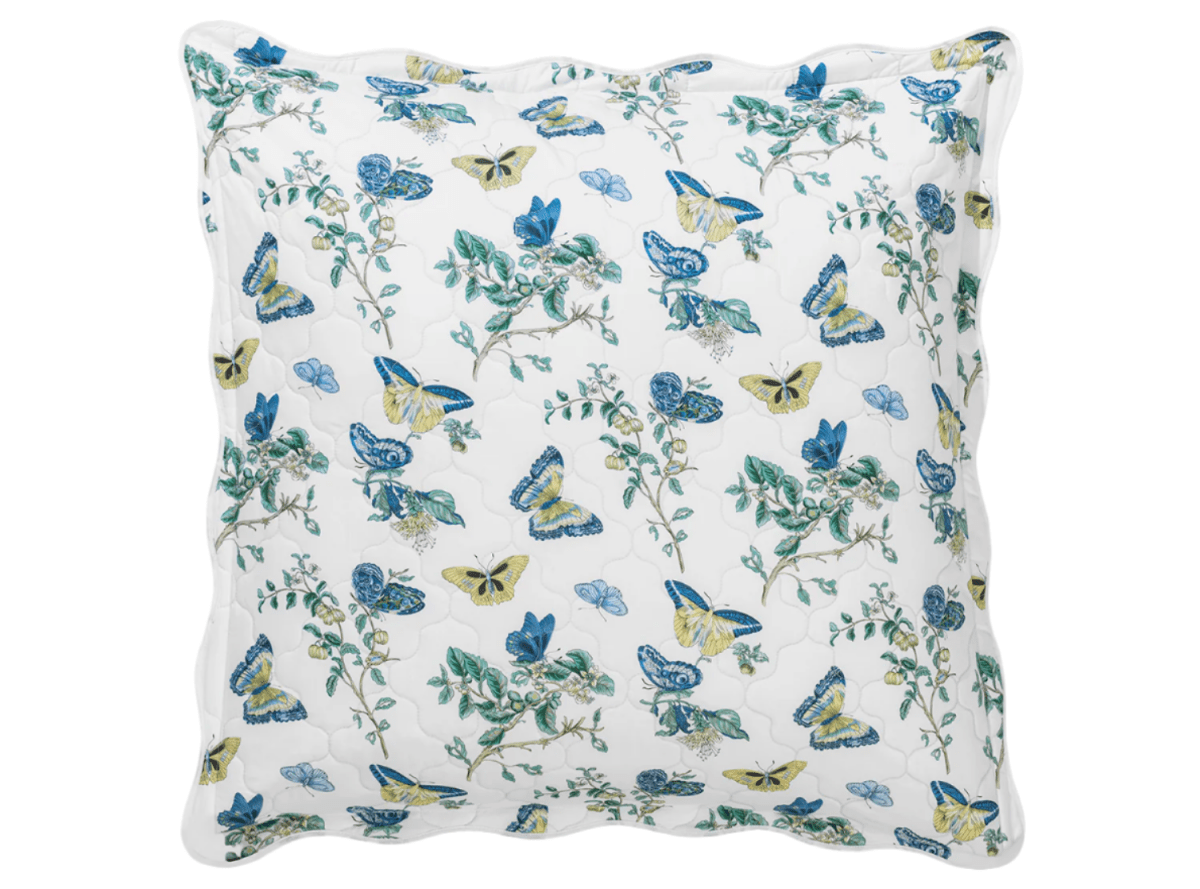 Baudin Butterfly Prussian Blue Bedding by Matouk Schumacher