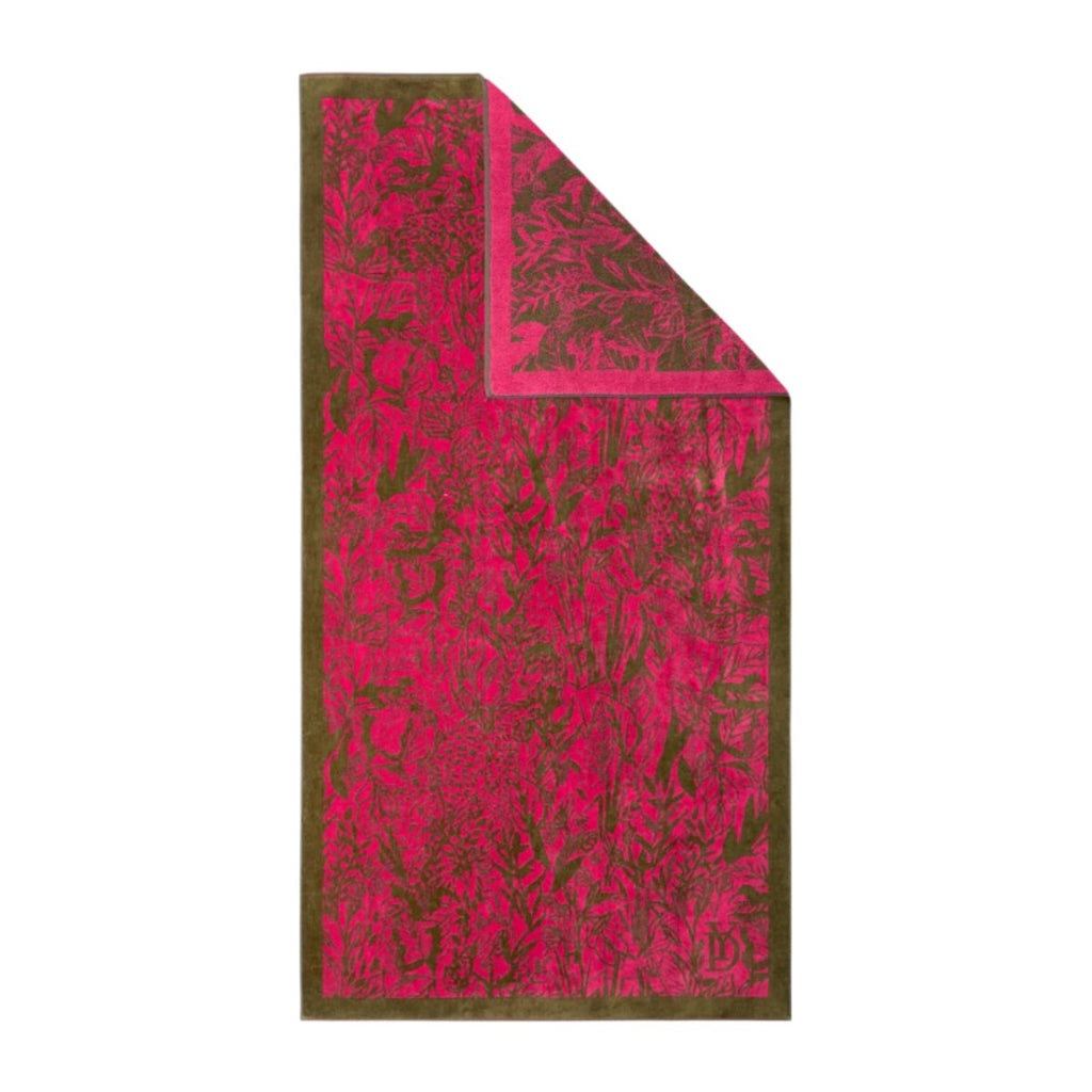 Sao Fuchsia Organic Cotton Beach Towel by Yves Delorme