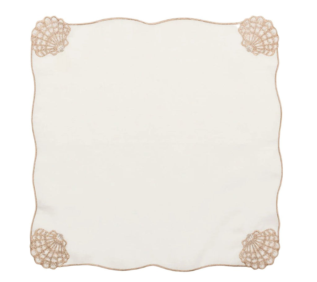 Beachcomber Napkins in White & Natural Set of 4 by Kim Seybert