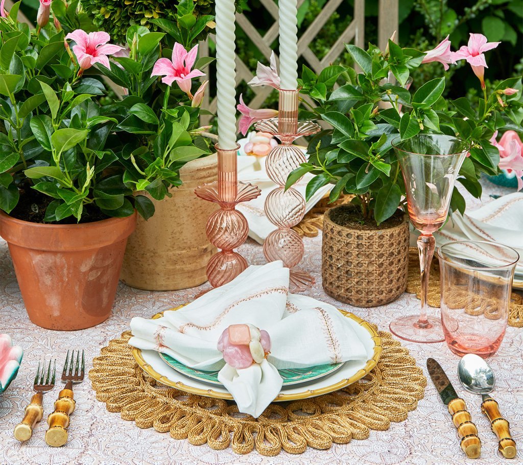 Bella Short Candle Holder in Blush Set of 2 by Kim Seybert