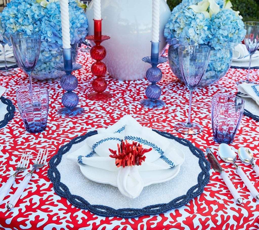 Bella Short Candle Holder in Cadet Set of 2 by Kim Seybert