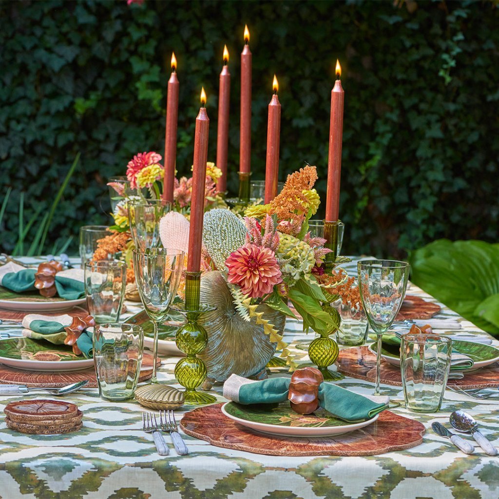 Bella Short Candle Holder in Olive Set of 2 by Kim Seybert