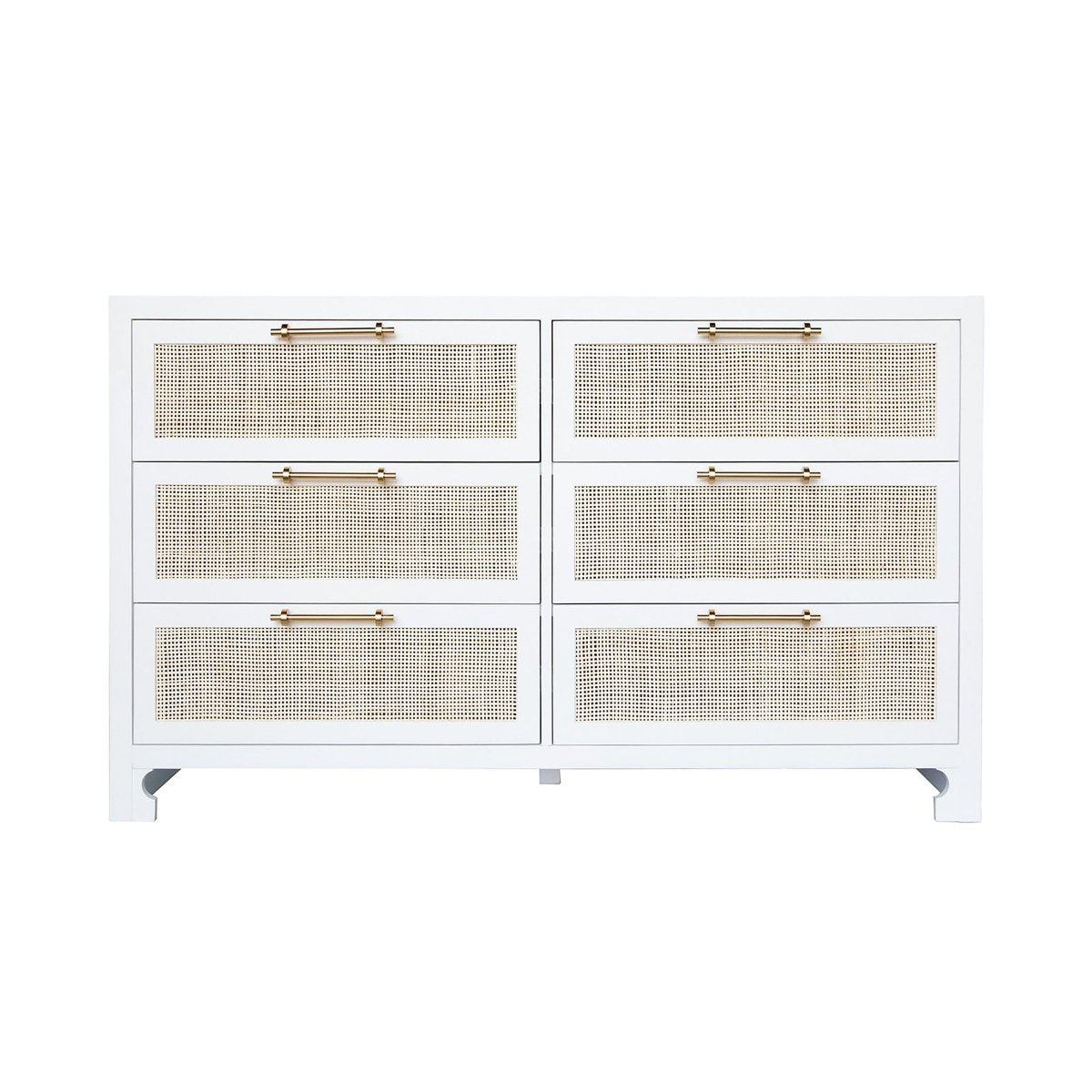 Carla White and Cane Dresser by Worlds Away
