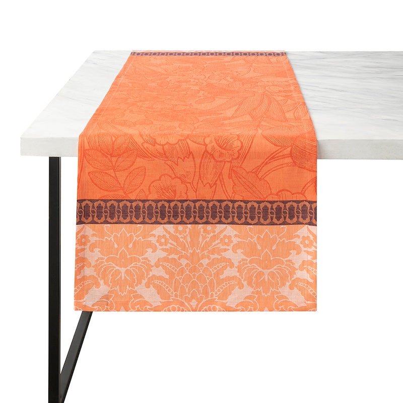 escapade tropicale orange table runner by le jacquard français