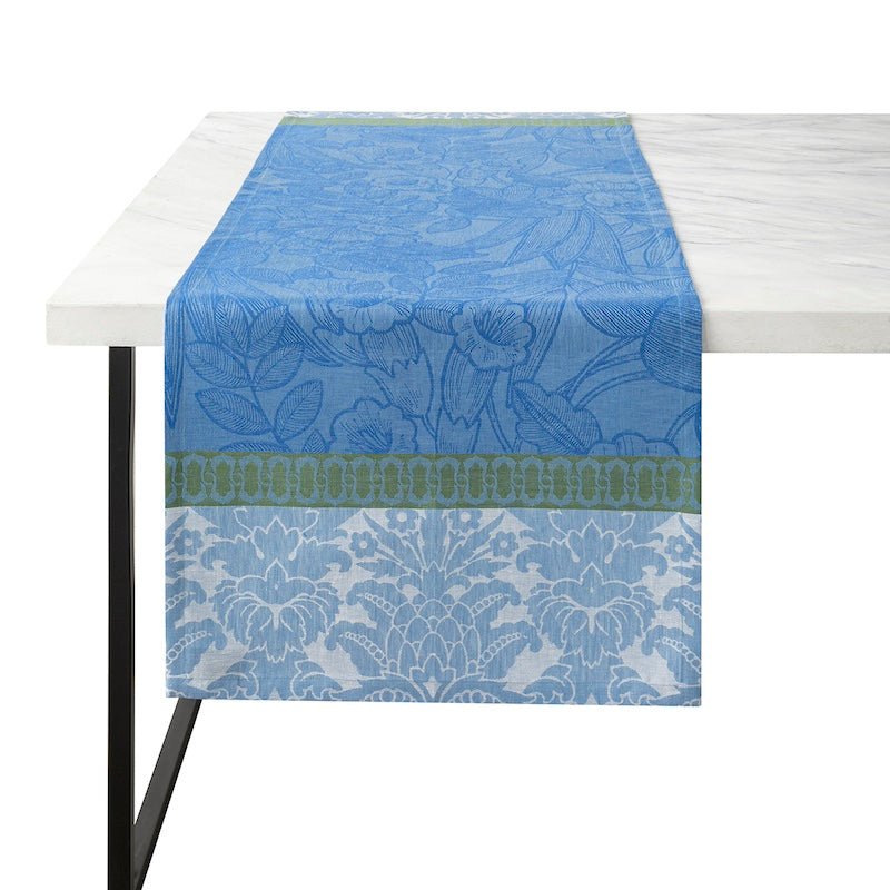 escapade tropicale blue table runner by le jacquard français