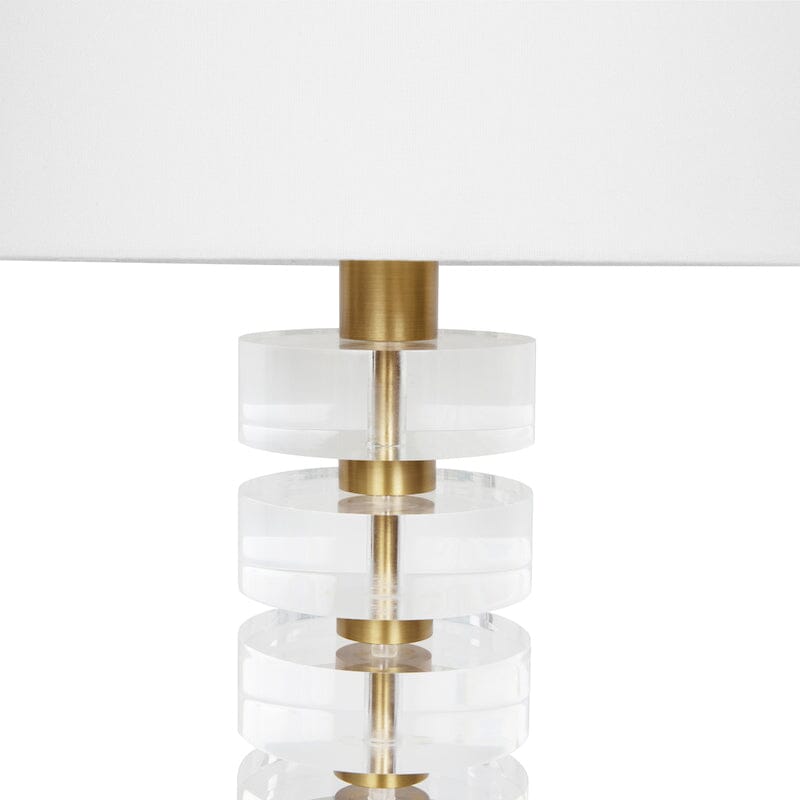 Acrylic and Brushed Brass Stack Lamp by Worlds Away