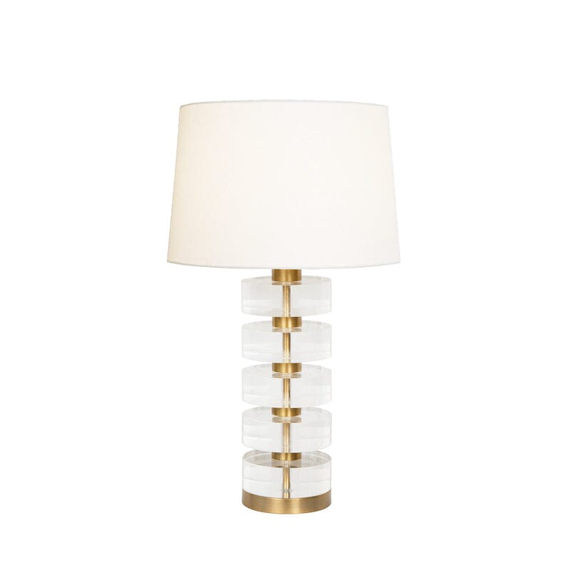 Acrylic and Brushed Brass Stack Lamp by Worlds Away