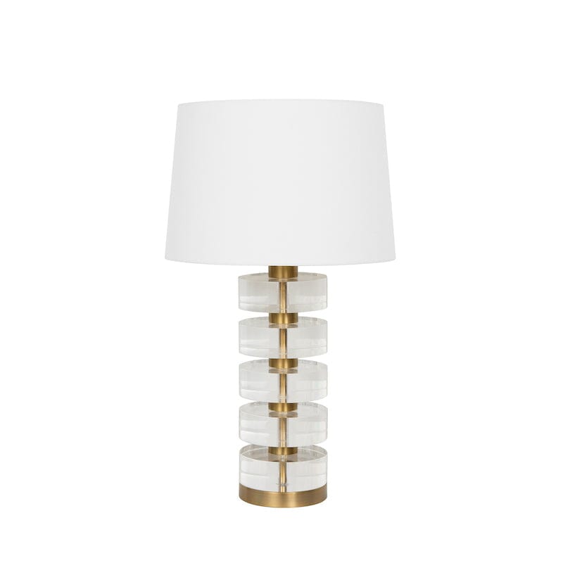 Acrylic and Brushed Brass Stack Lamp by Worlds Away