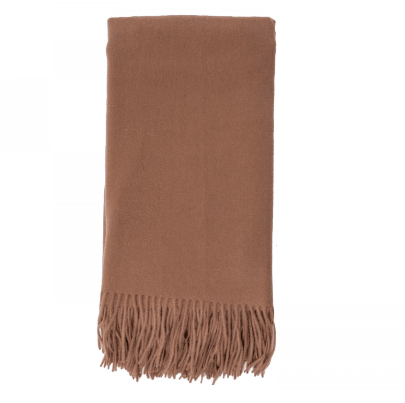 Cashmere Throw in Camel by Alashan