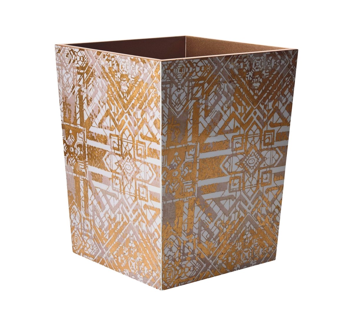 Distressed Waste Basket in Champagne & Gold by Kim Seybert