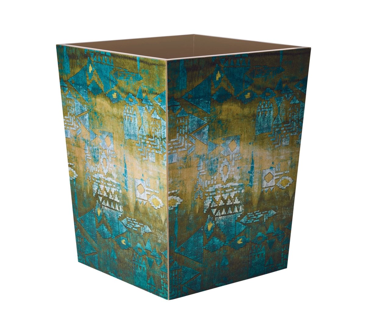 Mirage Waste Basket in Green & Multi by Kim Seybert