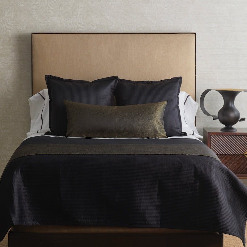 Dapple Bed Finisher Set in Black and Gold by Ann Gish