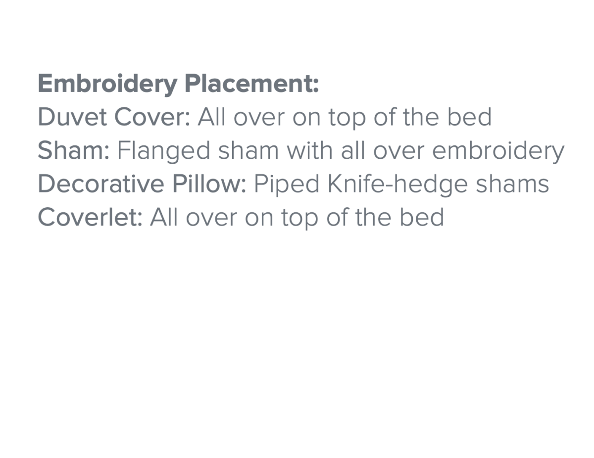 Argentario Embroidery Bedding by Dea Linens