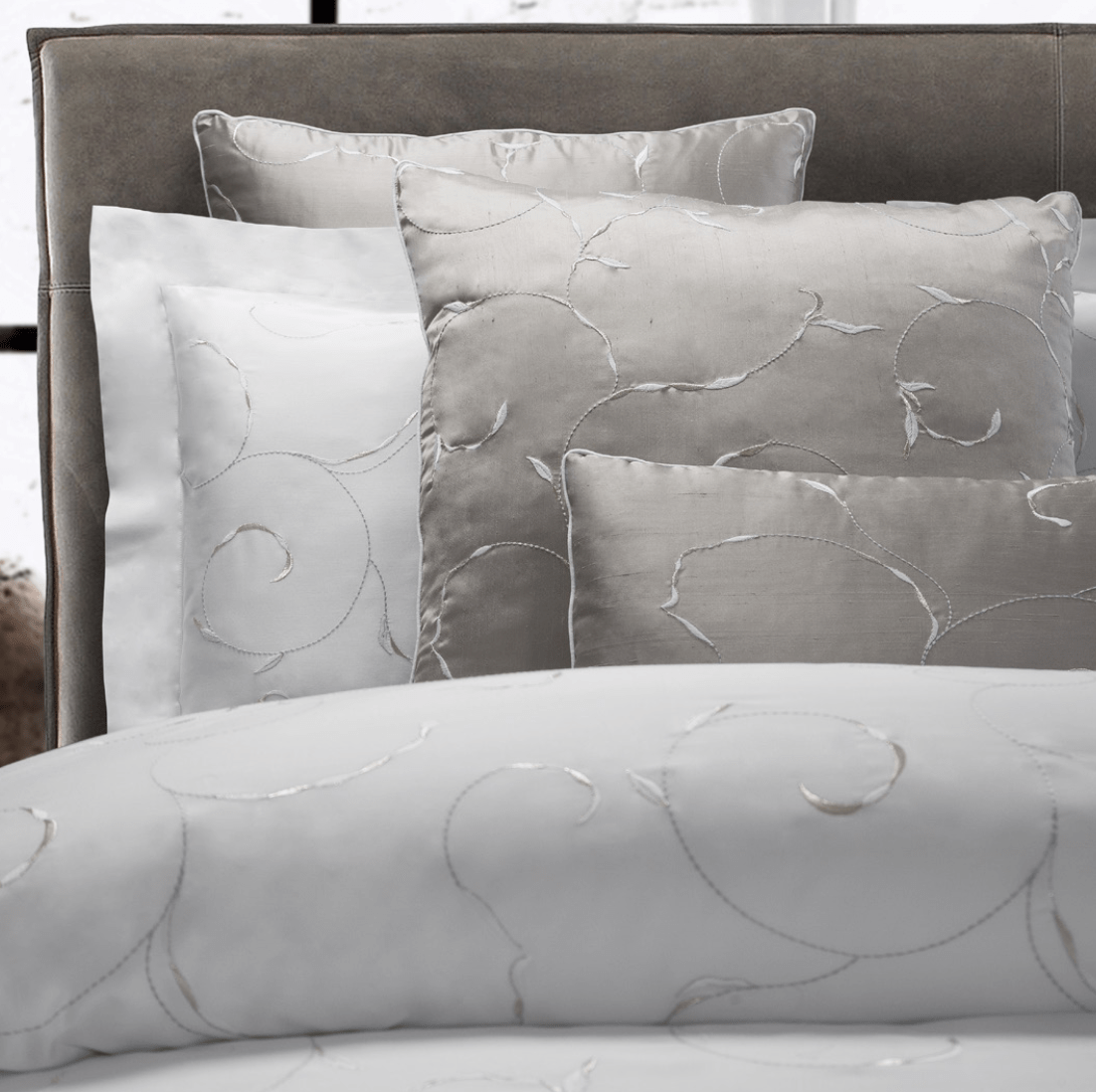 Argentario Embroidery Bedding by Dea Linens