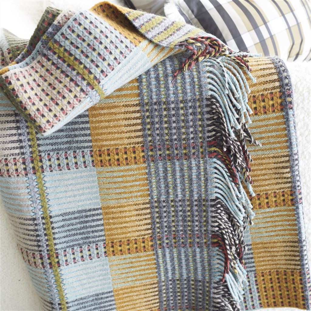 Tasara Ochre Woven Throw by Designers Guild