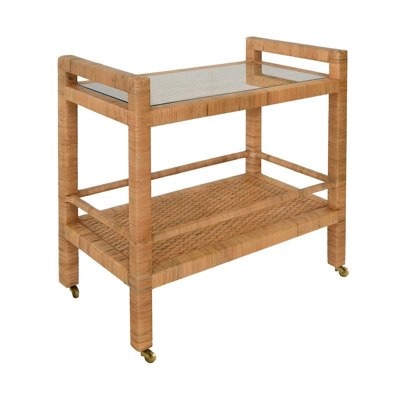 Elsie Rattan Bar Cart by Worlds Away