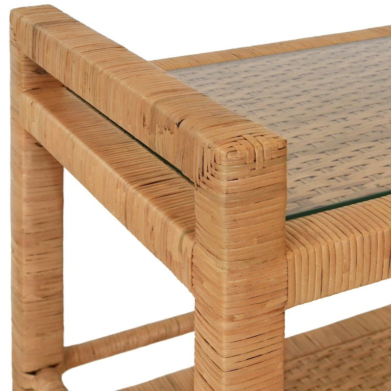 Elsie Rattan Bar Cart by Worlds Away