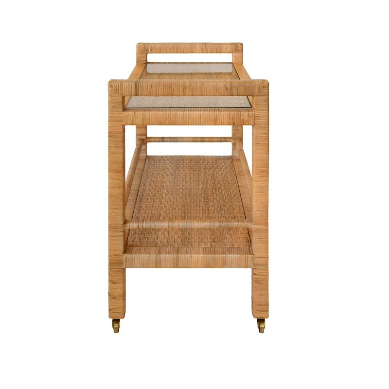 Elsie Rattan Bar Cart by Worlds Away