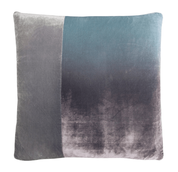 Robin's Egg Velvet Color Block Pillow by Kevin O'Brien Studio