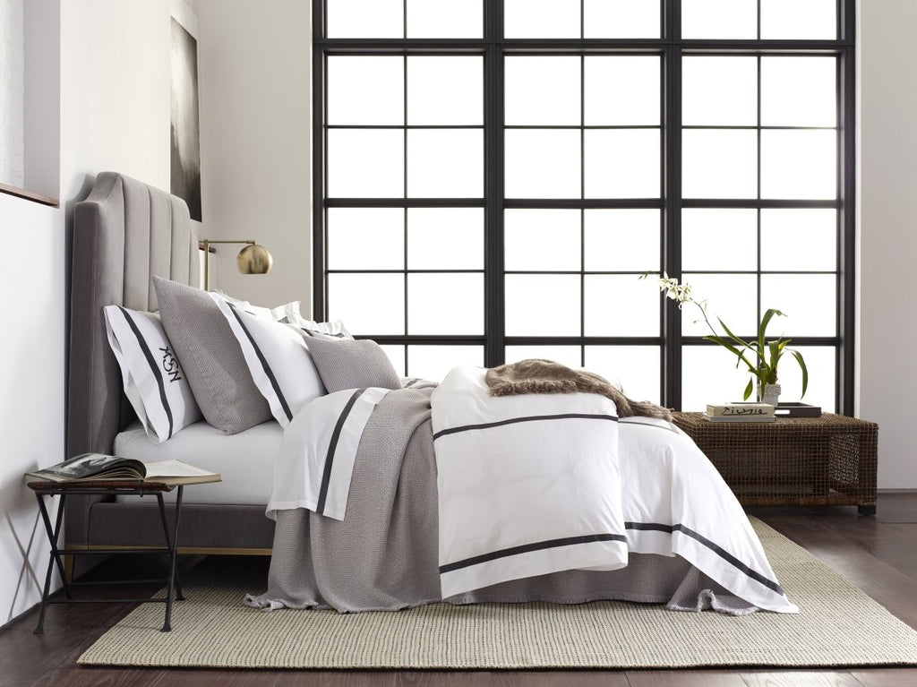 Lowell Black Bedding by Matouk