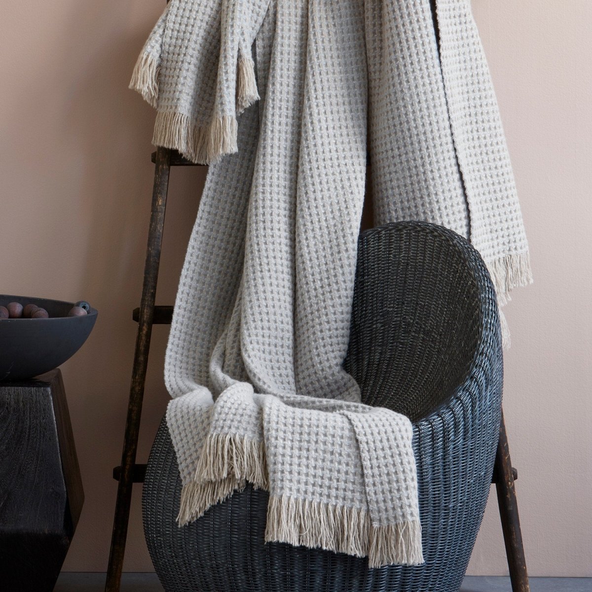 Cleo Cashmere Oversized Throw Blanket by Matouk