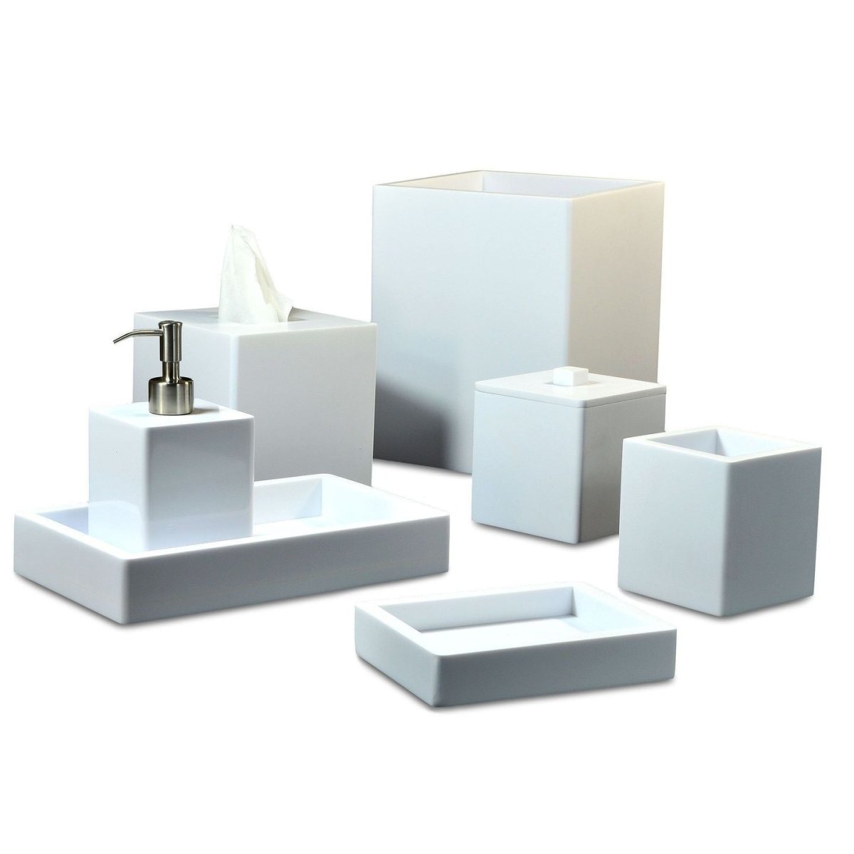 Contours White Bath Accessories by Mike + Ally