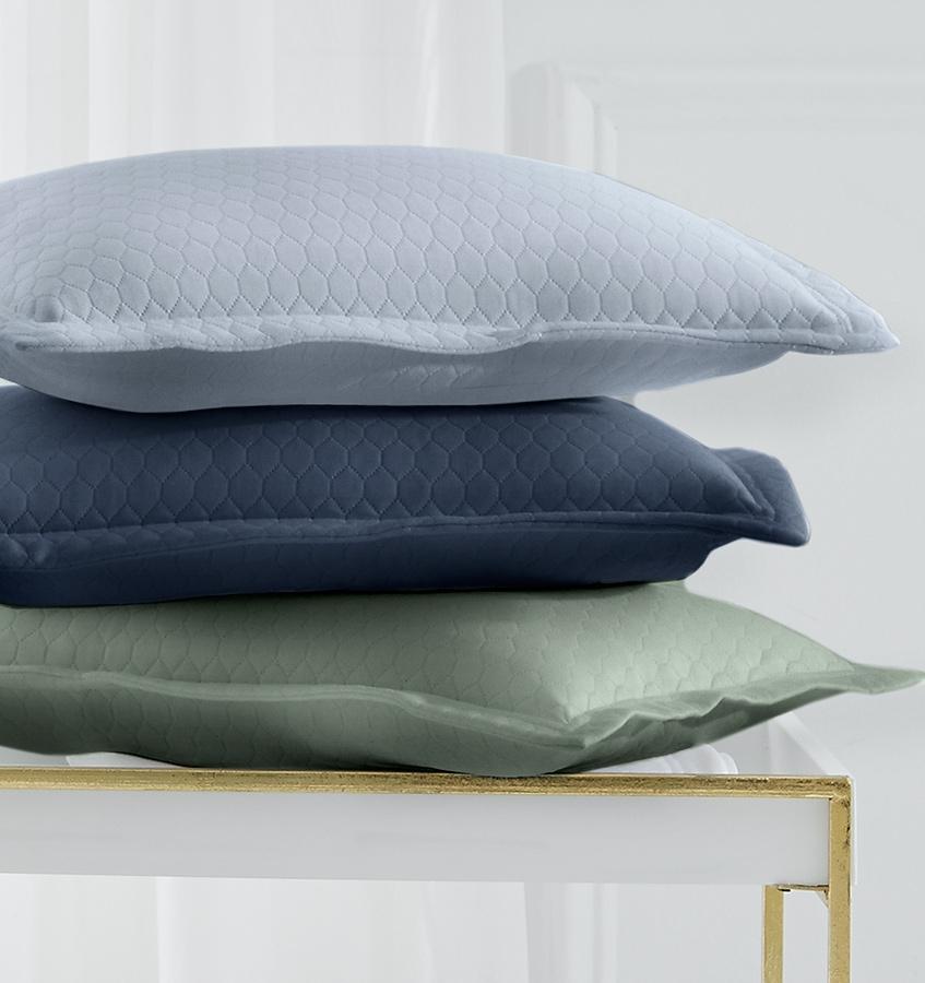 Favo Seagreen Coverlets by Sferra