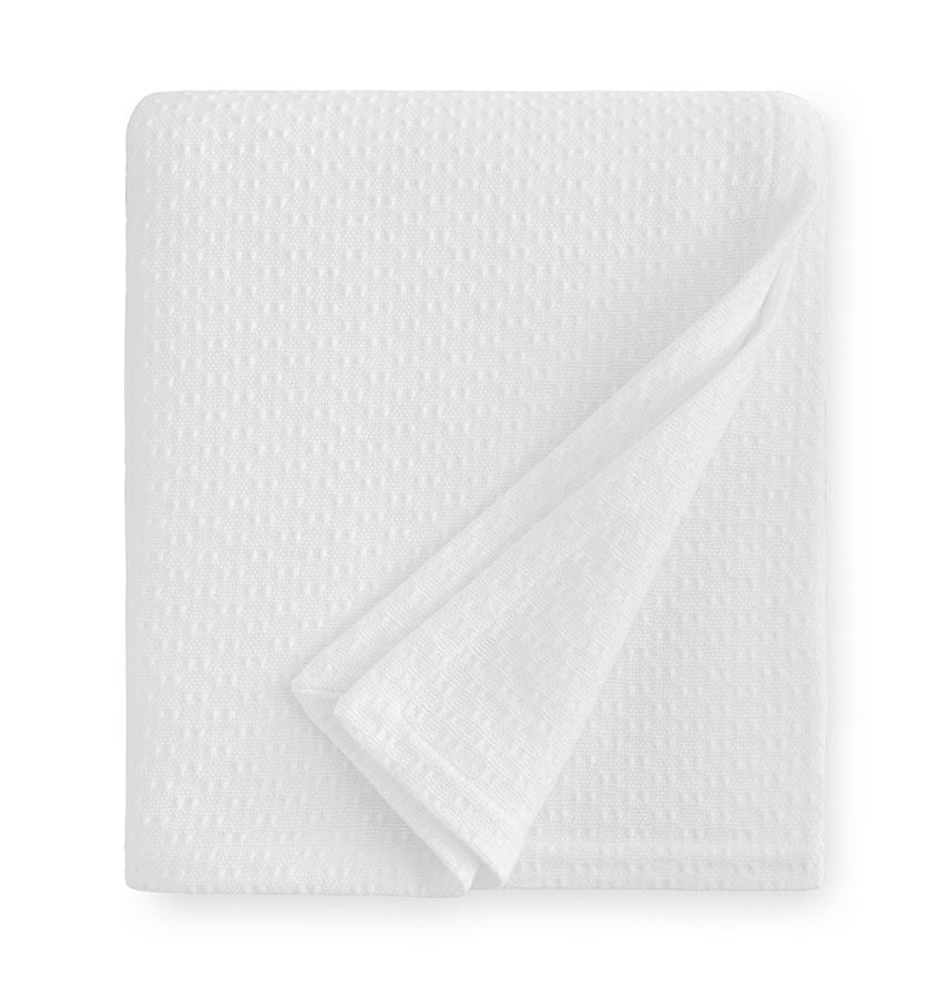 Corino White Cotton Blanket by Sferra