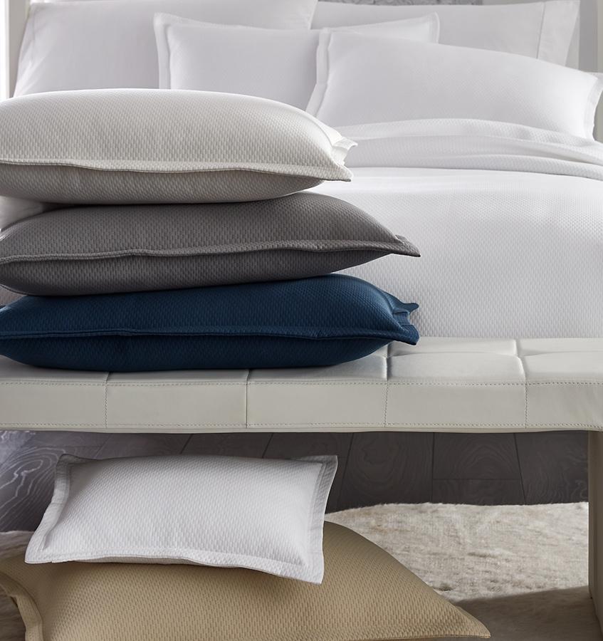 Perrio Ivory Coverlets & Shams by Sferra